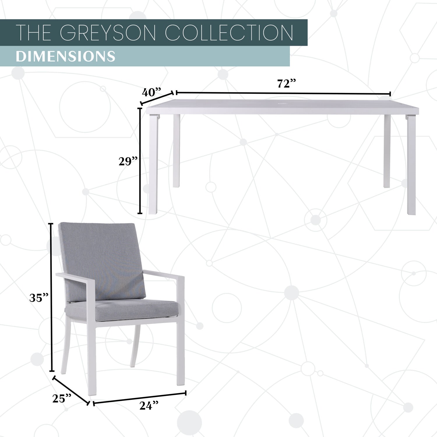 Mod Furniture GRYSN7PCDN-GRY Patio-Dining-Sets - View #3