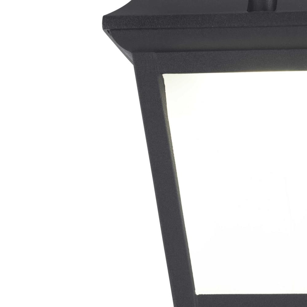 Black Die-Cast Aluminum LED Wall Lantern with Frosted Glass