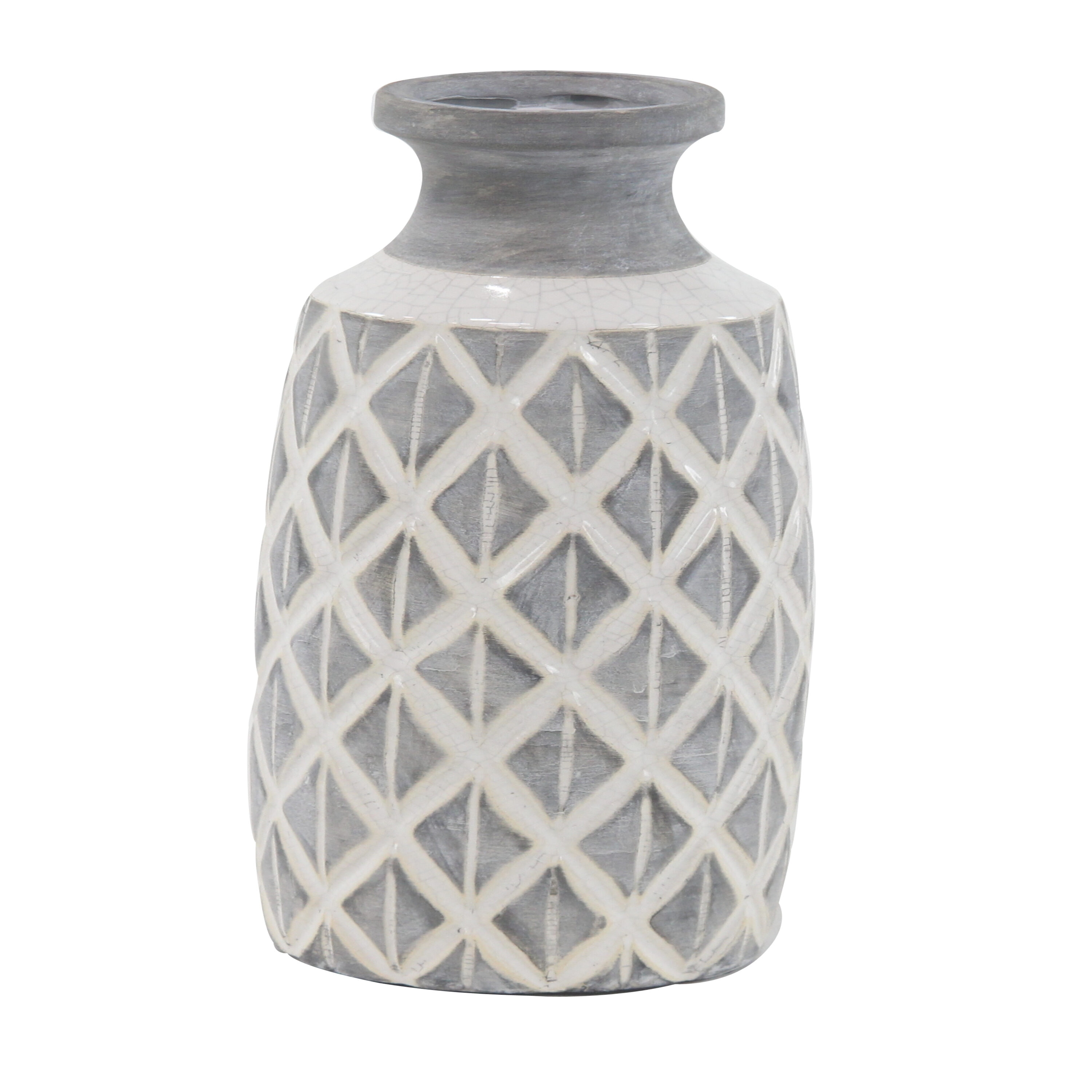 Grayson Lane Gray Ceramic Modern Vase in the Decorative Accessories ...