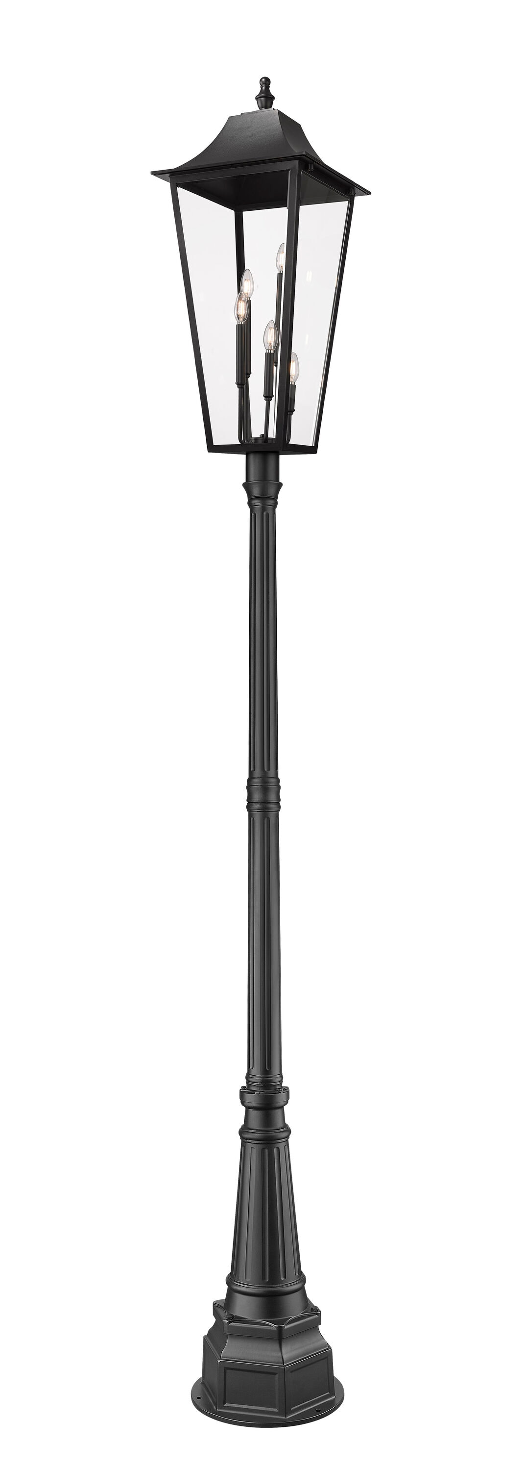 Z-Lite 5008PHXXLR-564P-BK Gannon 122.25-Inches H Black Hardwired LED Incandescent Post light