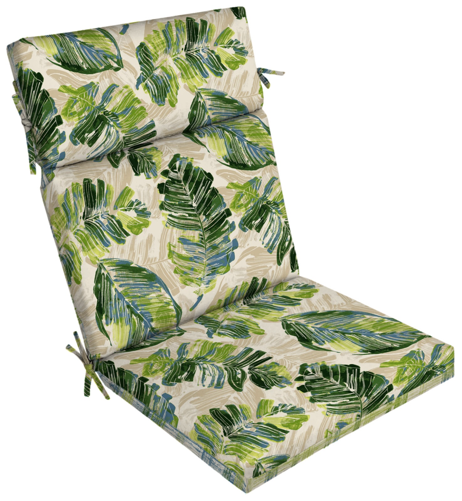 Palm Leaf High Back Patio Chair Cushion, Garden Treasures Deep Seat Cushions