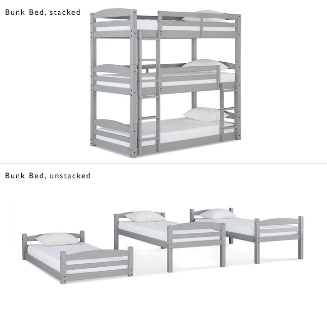 Dhp Sierra Gray Twin Over Bunk Bed, Better Homes And Gardens Tristan Triple Bunk Bed Black