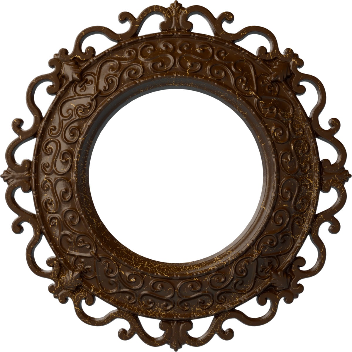 Ekena Millwork CM13ORRBC Orrington 13.25-in W x 13.25-in L Painted Root Beer Crackle Polyurethane Whole Ceiling Medallion