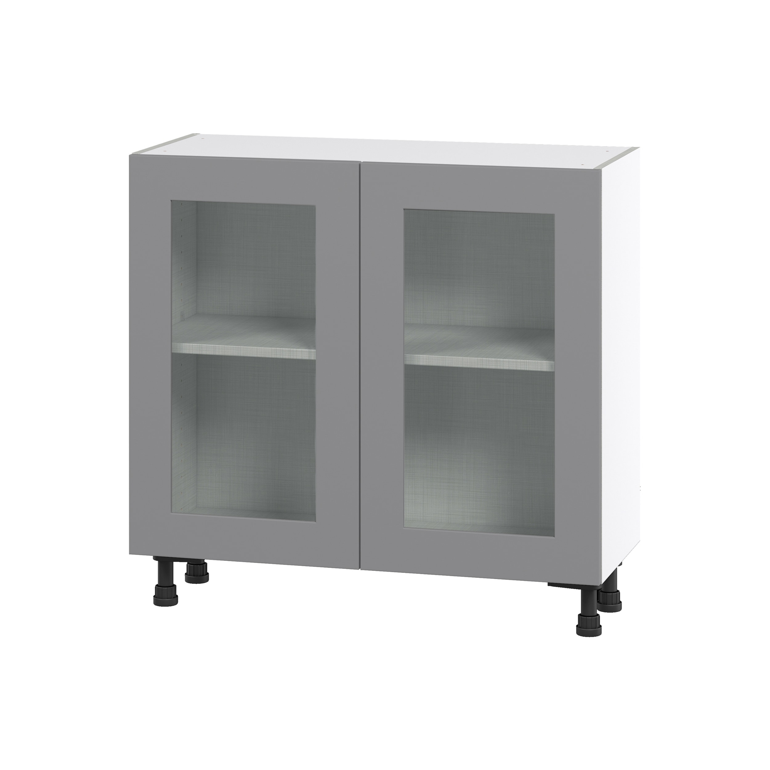 Hugo&Borg DSBG3614FH-BM Beaumont 36-in W x 34.5-in H x 16-in D Slate Gray Base Fully assembled Cabinet (Glass Panel Shaker)