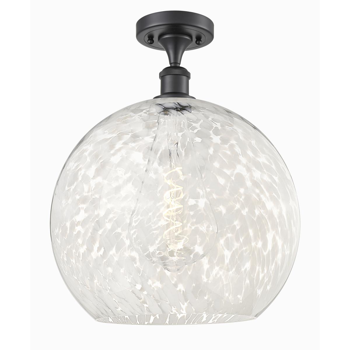 Innovations Lighting 2672416 516-1C-BK-G1216-14WM Ballston White Mouchette Matte Black