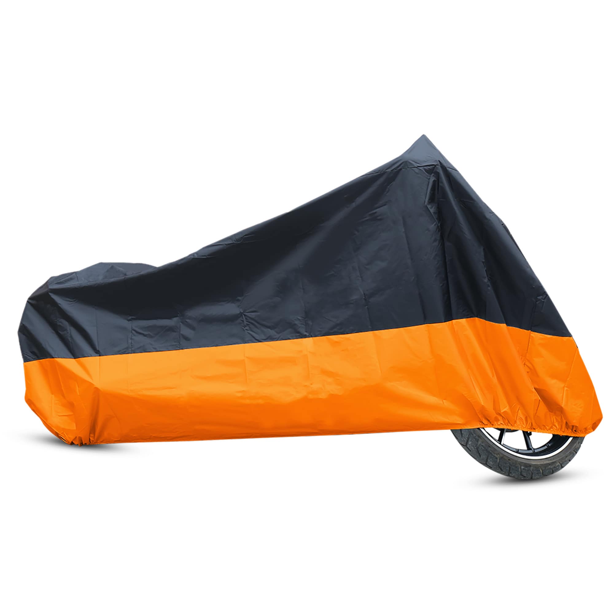 Unique Bargains XL 190T Rain Dust Protector Black Orange Scooter Motorcycle Cover 96Inch