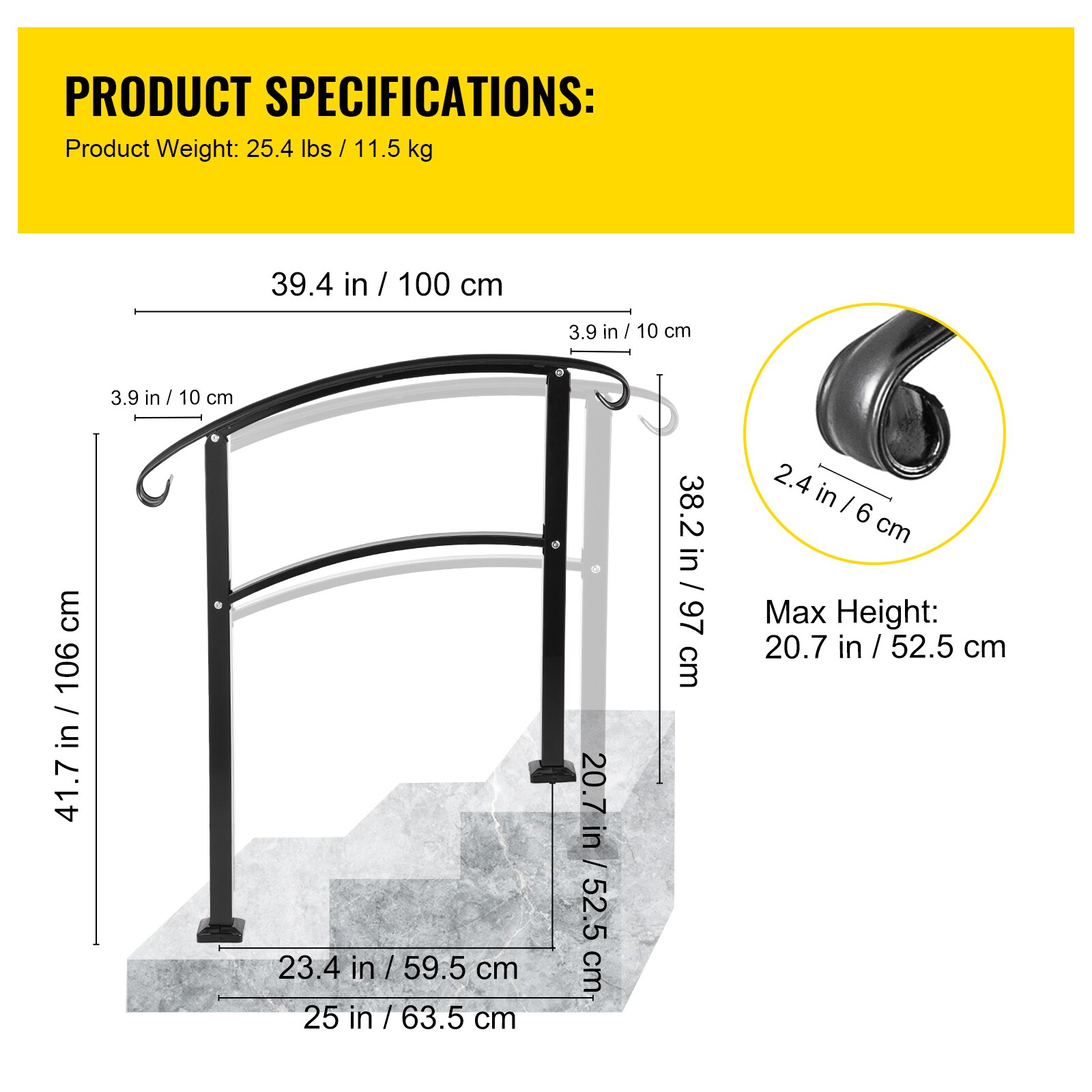 VEVOR SCLTFS3BHSLG00035V0 railings - View #8