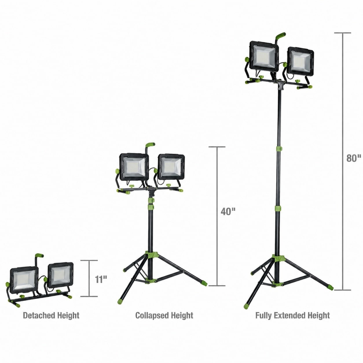DYRCJ 30000 Lumen Dual Head LED Work Light with 80 in Adjustable Metal ...