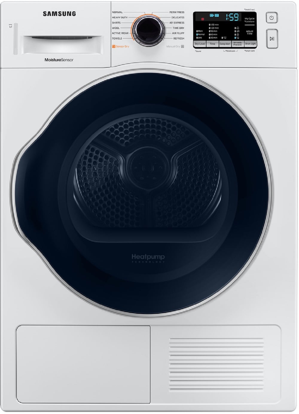 Samsung Heat Pump 4-cu ft Stackable Ventless Smart Electric Dryer (White) ENERGY in the Electric Dryers at Lowes.com
