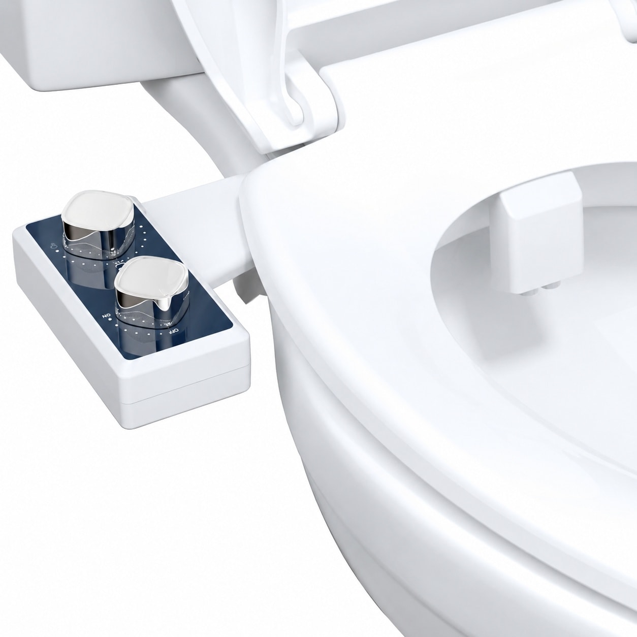 Aoibox  Blue Non Electric Bidet Toilet Attachment Dual Self Cleaning Nozzle Adjustable Pressure ABS Brass Toilet