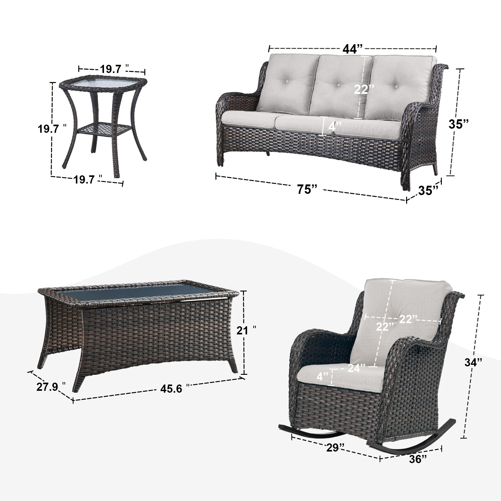 Rilyson FS0131825101-2 Patio-Conversation-Sets - View #6
