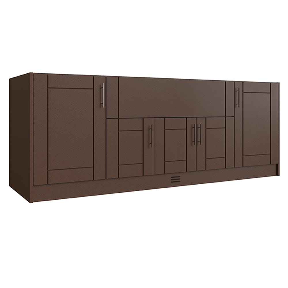 WeatherStrong WSE90WM-SDB Sanibel 3 -Piece 91.25-in W x 28.5-in D x 34.5-in H Modular Outdoor Kitchen Set