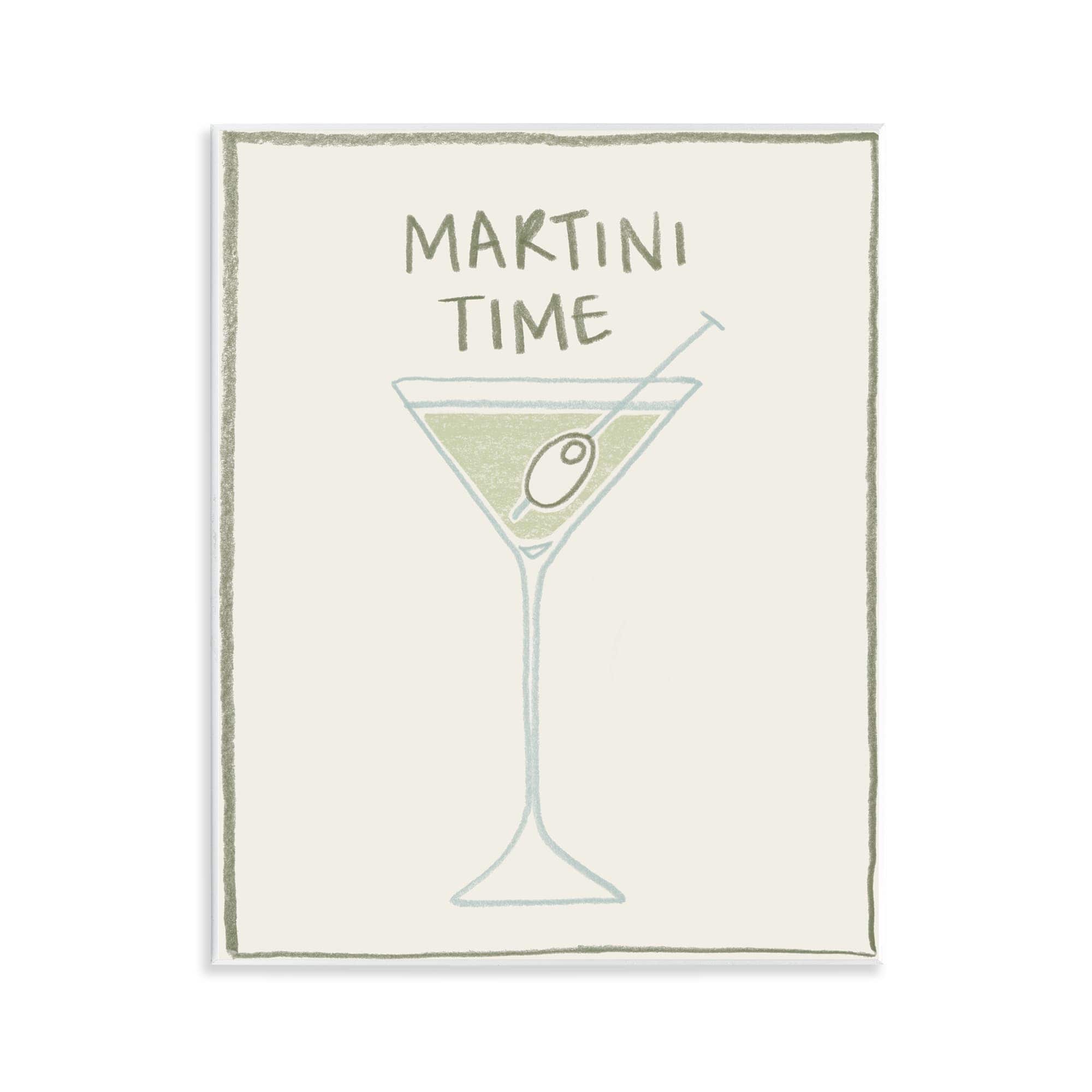 Stupell Industries BS-368-WD-11X14 Minimal Martini Time Wall Plaque Art By Grace Popp 11 x 14