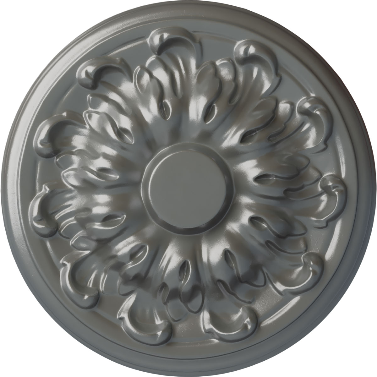 Ekena Millwork CM08MUSLS Millin 7.875-in W x 7.875-in L Painted Silver Polyurethane Whole Ceiling Medallion