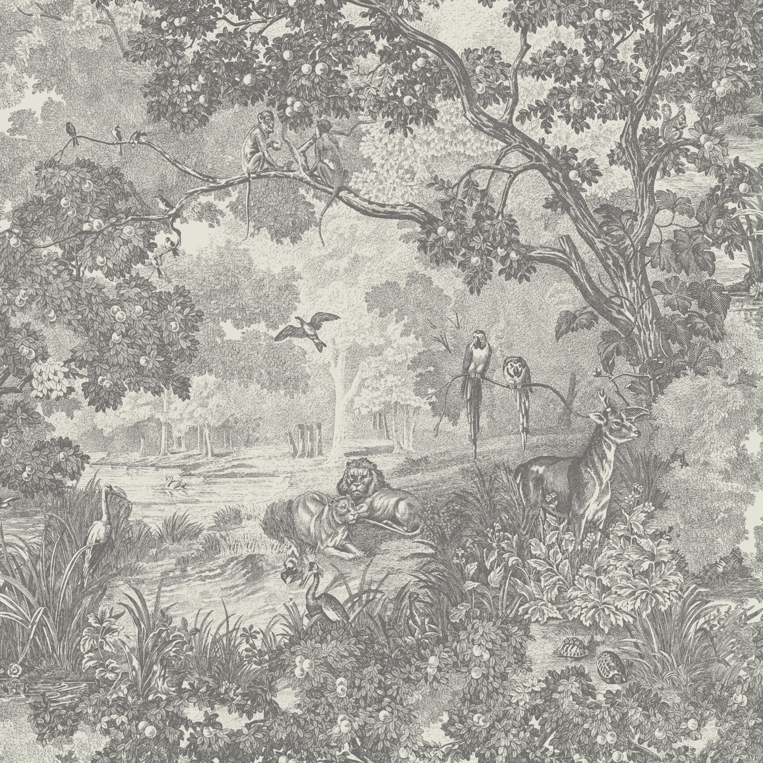 RoomMates RMK11915WP 28.18-Sq. Feet Neutral Vinyl Toile Self-adhesive Peel and Stick Wallpaper