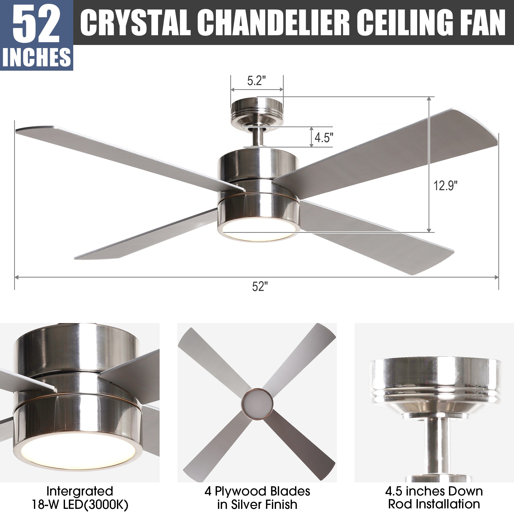 Parrot Uncle BBCPS1268-A4 Ceiling-Fans - View #6