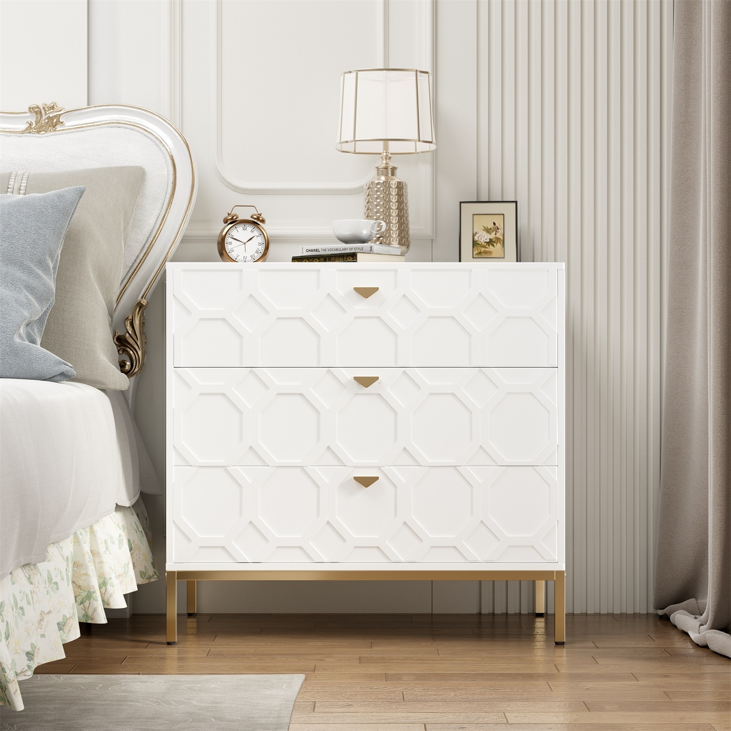 Mondawe MO-JH-009014-WH 31.5-in W 2-Door White Accent Cabinet