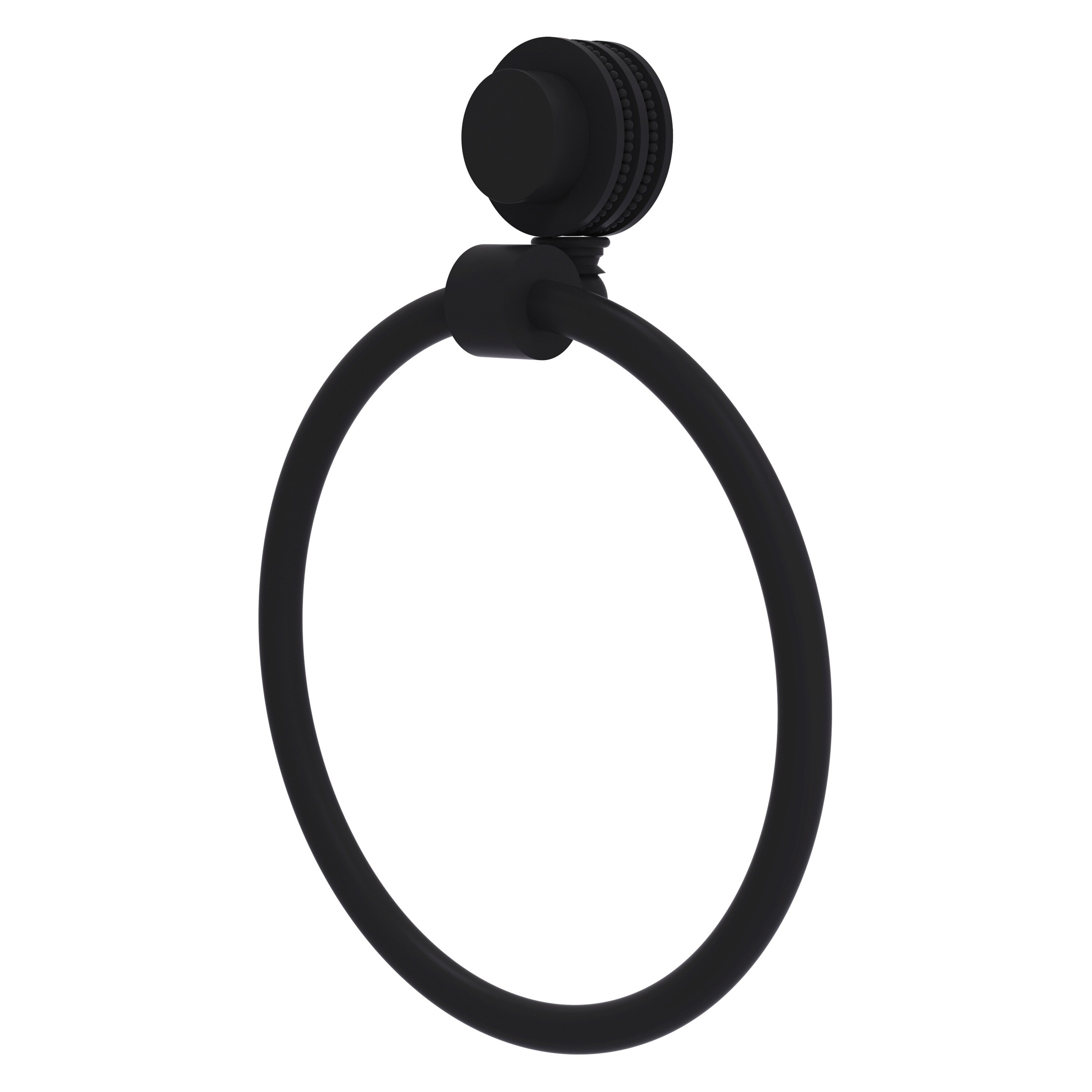 Allied Brass 416D-BKM Venus Matte Black Wall mount Single Towel Ring