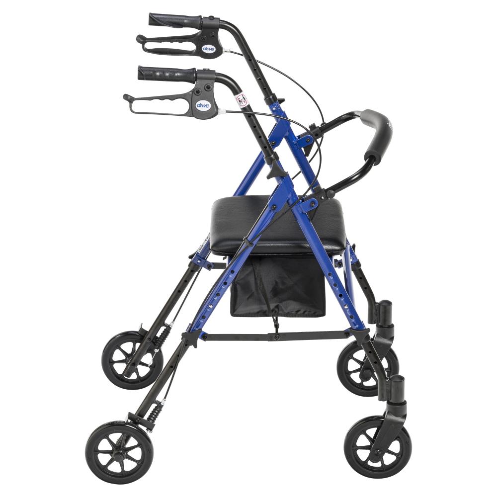 Height Adjustable Rolling Walker With Seat and Armrest Pad