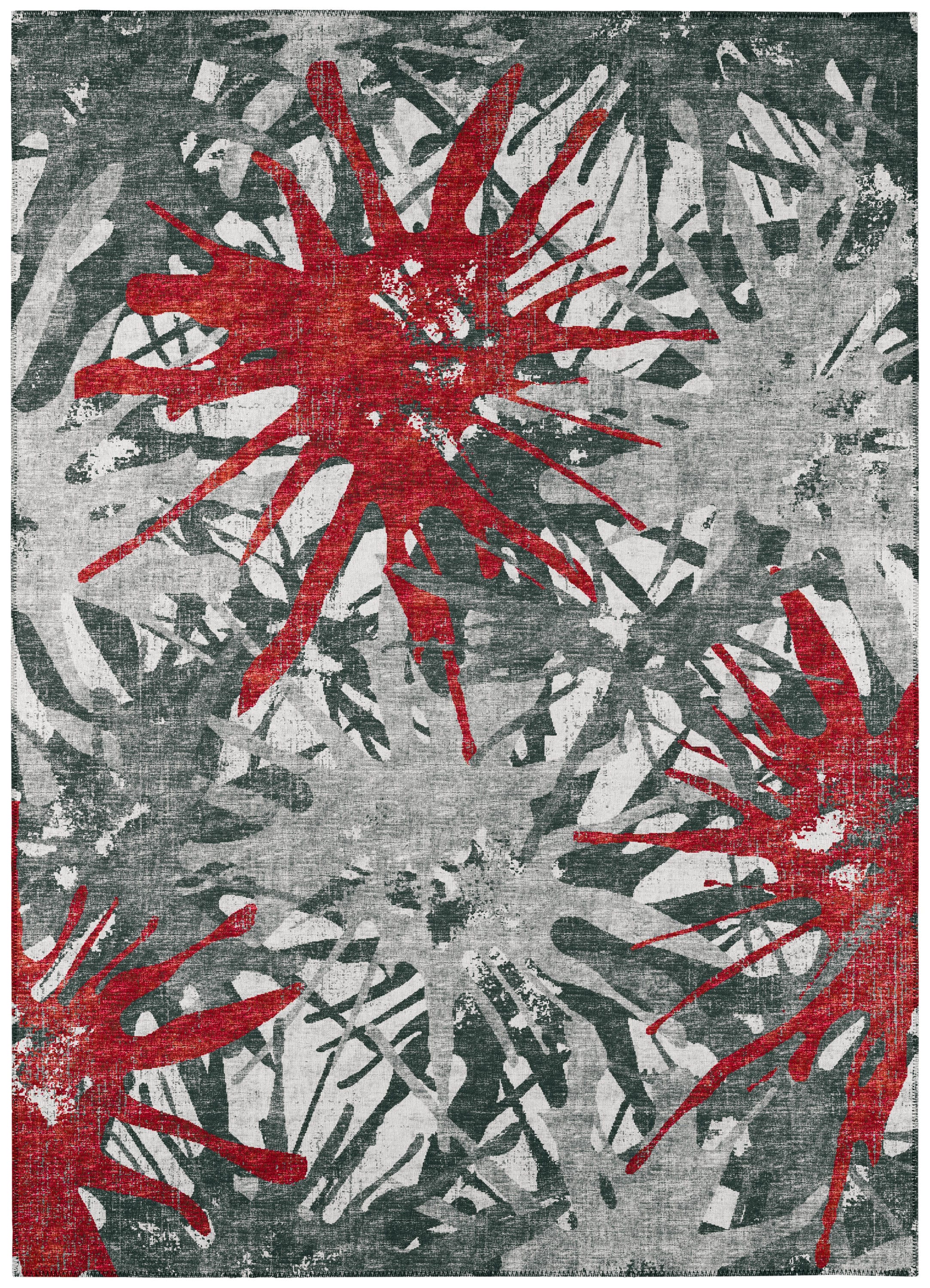 Addison Rugs ABV36RE10X14 Bravado 10 x 14 (ft) Chenille Red Rectangular Indoor/Outdoor Abstract Southwestern Area rug