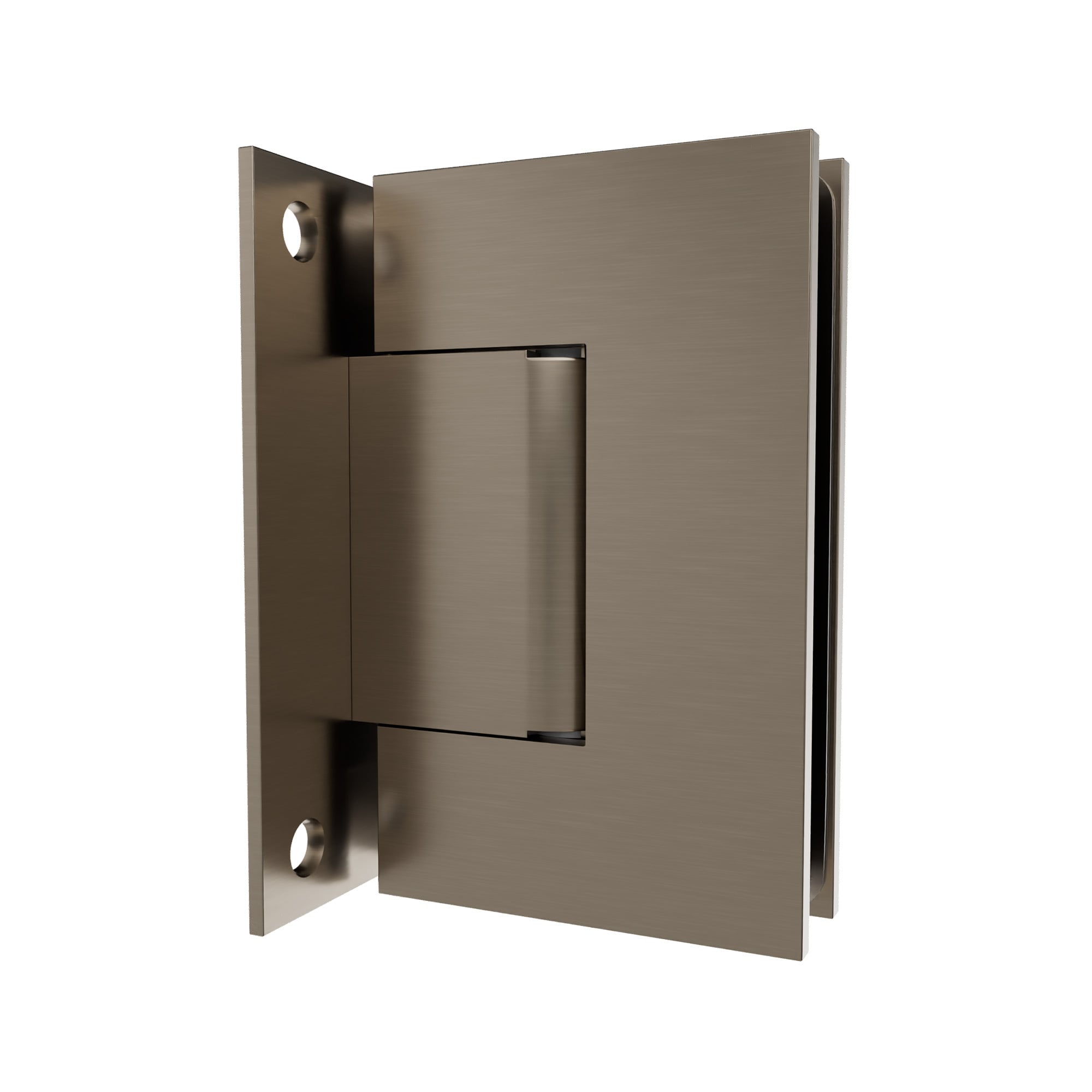 Brixwell  G037BN Wall Mount Full Back Plate Brass Hinge For 5/16 in To 1/2 in Glass Thickness 3-1/2 in Height Brushed Nickel Finish