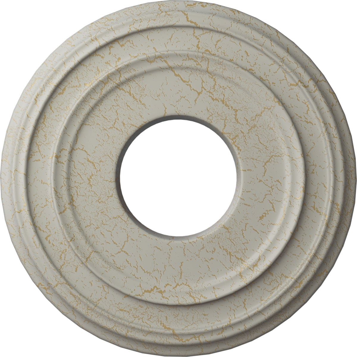 Ekena Millwork CM12CLPCC Classic 12.375-in W x 12.375-in L Painted Pot Of Cream Crackle Polyurethane Whole Ceiling Medallion