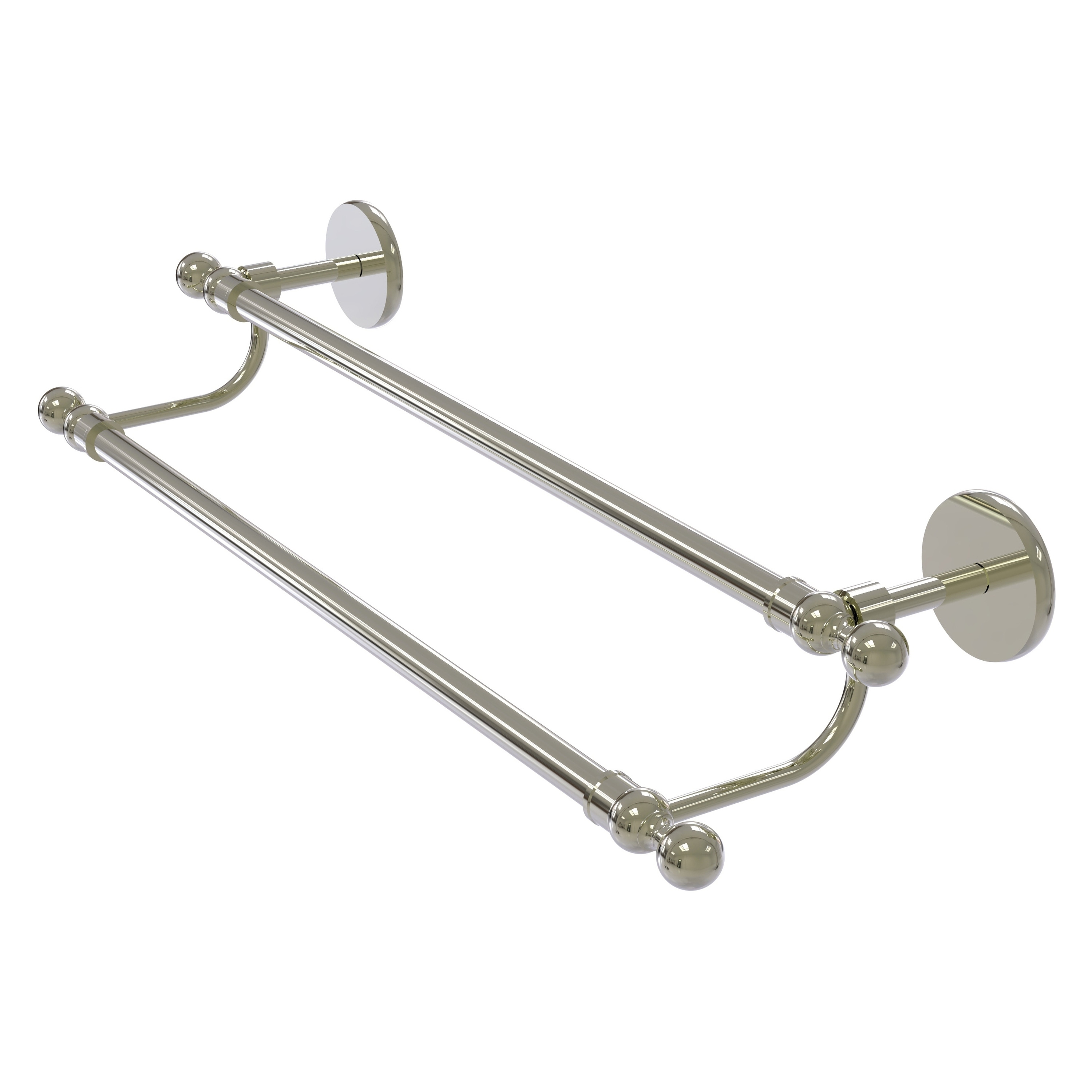 Allied Brass 1072/30-PNI Skyline 30-in double Polished Nickel Wall mount Double Towel Bar