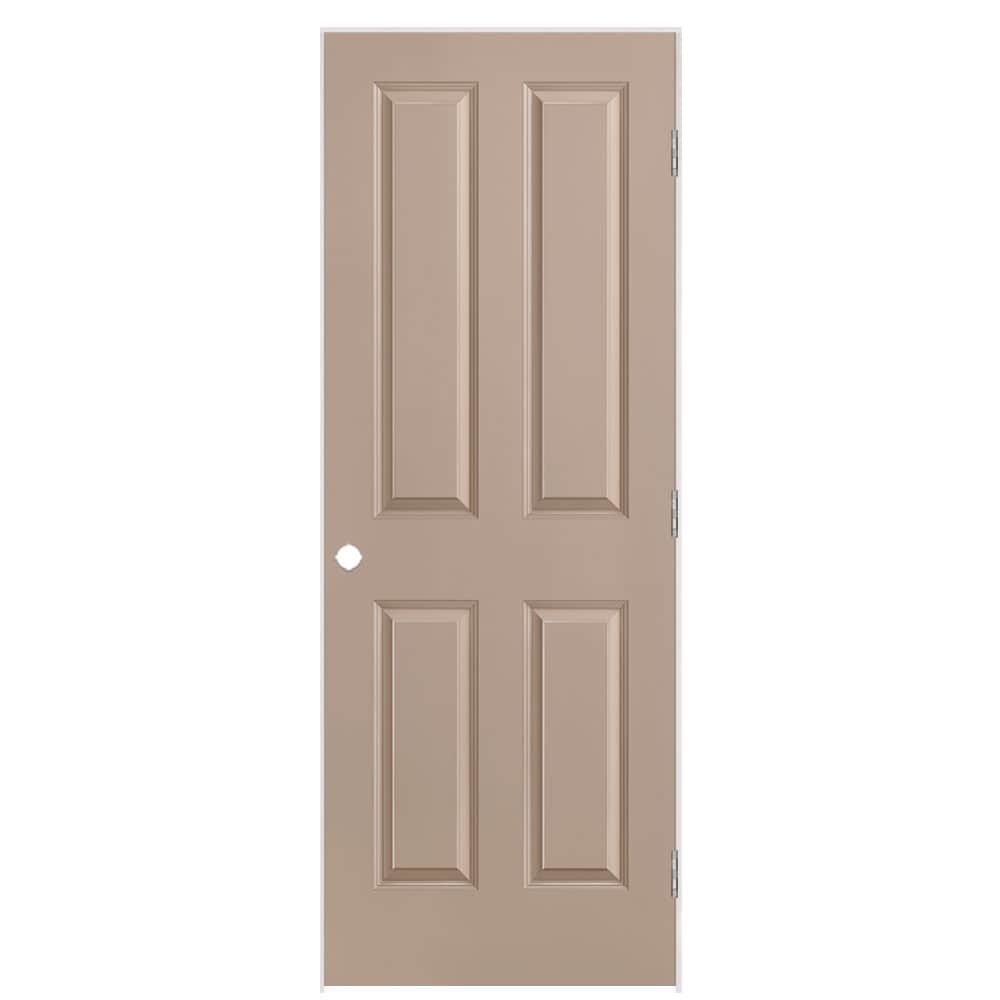 Masonite 1316513 30-in x 80-in Sandpiper Solid core 4 panel square Left hand Smooth Prefinished Molded composite Flat Jamb Single Prehung Interior Door
