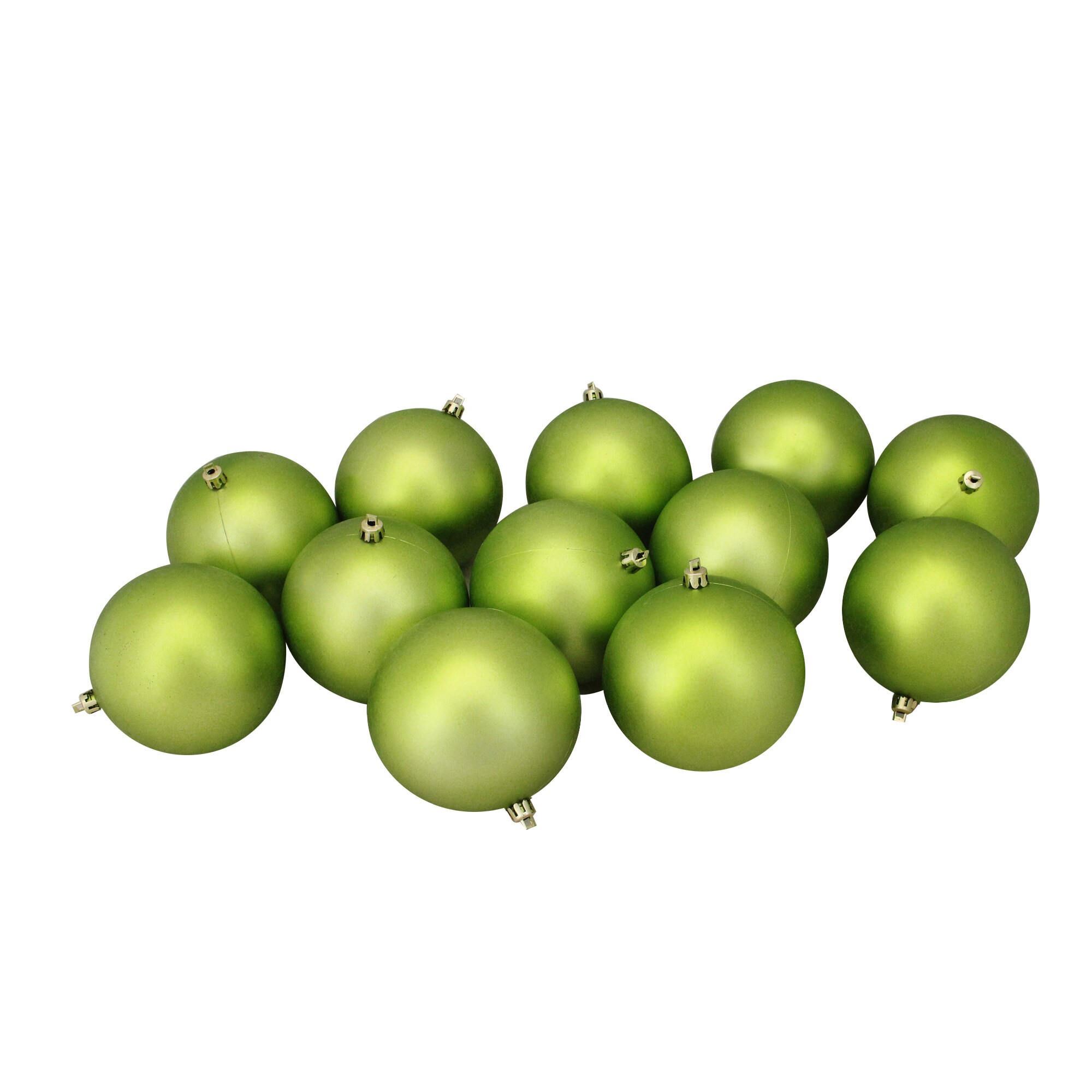 Northlight 31755209 12 -Pack Green Ball Standard Indoor Ornament set Shatterproof