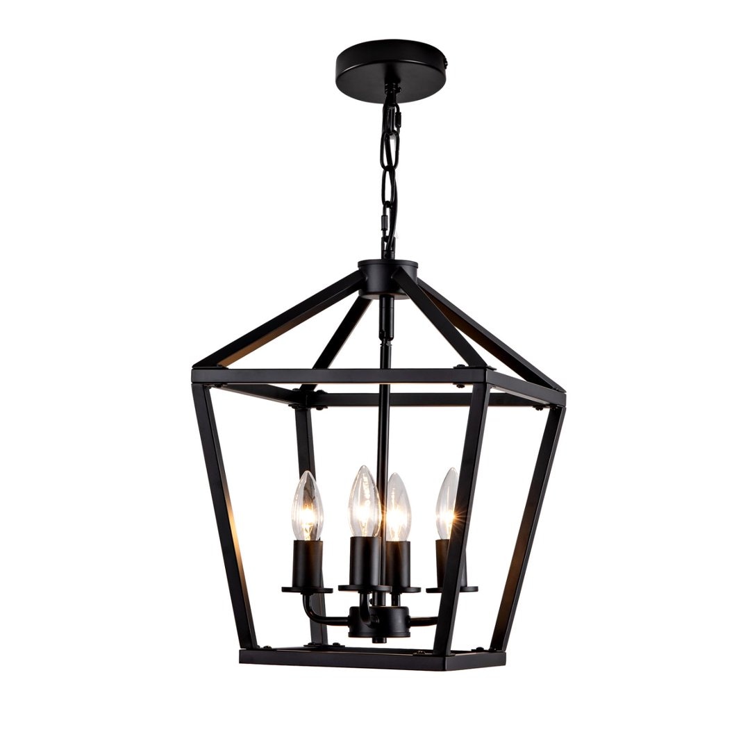 ZHLLMQ 4-Light Farmhouse Lantern Cage Chandelier