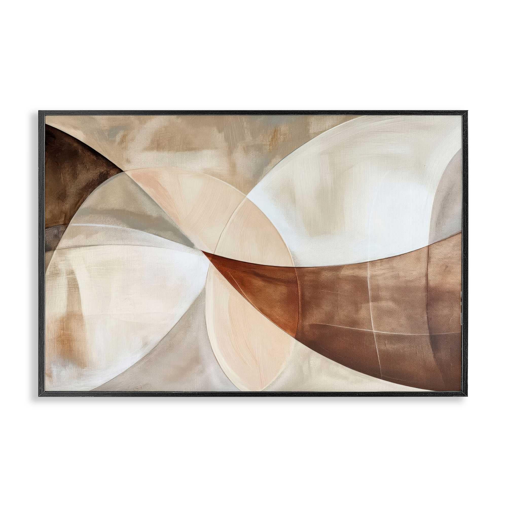 Stupell Industries BT-855-FR-20X30 Curved Neutral Tones Abstraction Framed Giclee design by LSR Creative Studio