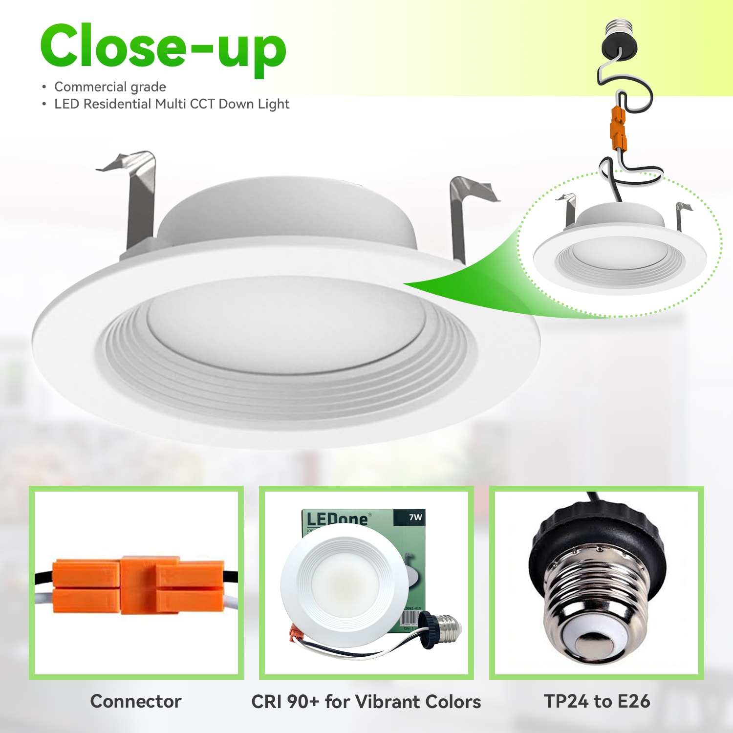 LED One LOC-4RDL-7WMCCT-50 Led-Retrofit-Downlight - View #4