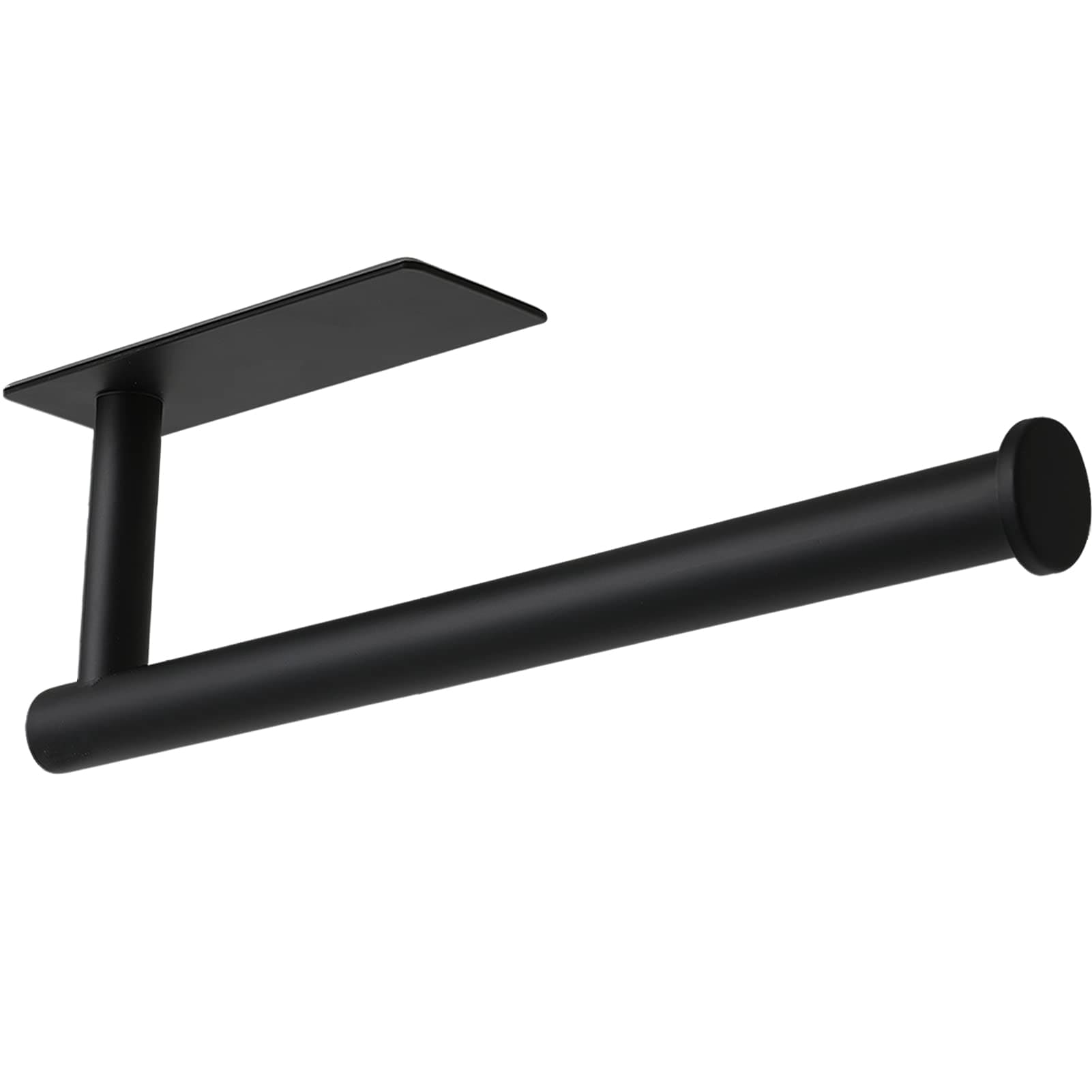 UUDULY  Under Cabinet Paper Towel Holder Matte Black Stainless Steel Wall Mounted Adhesive or Screw Install for Kitchen Bathroom Organization 1