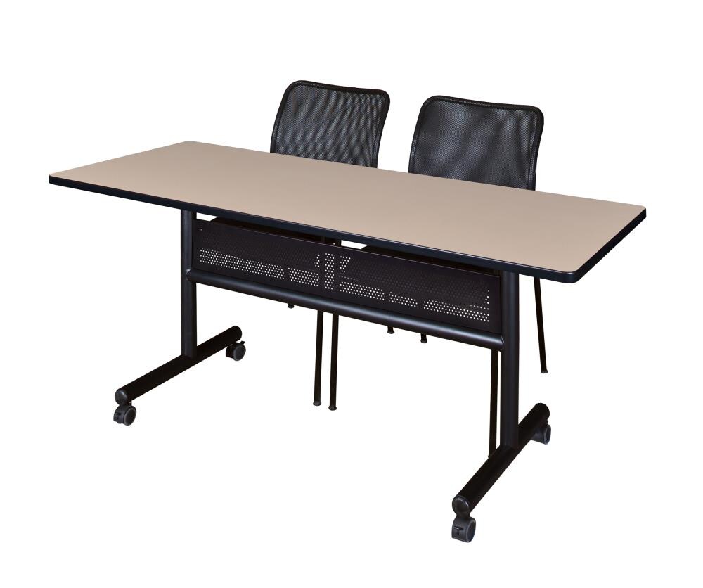 Regency MKFTM6024BE75BK Training Off-white 4-Person Training Table (60-in W x 29-in H)
