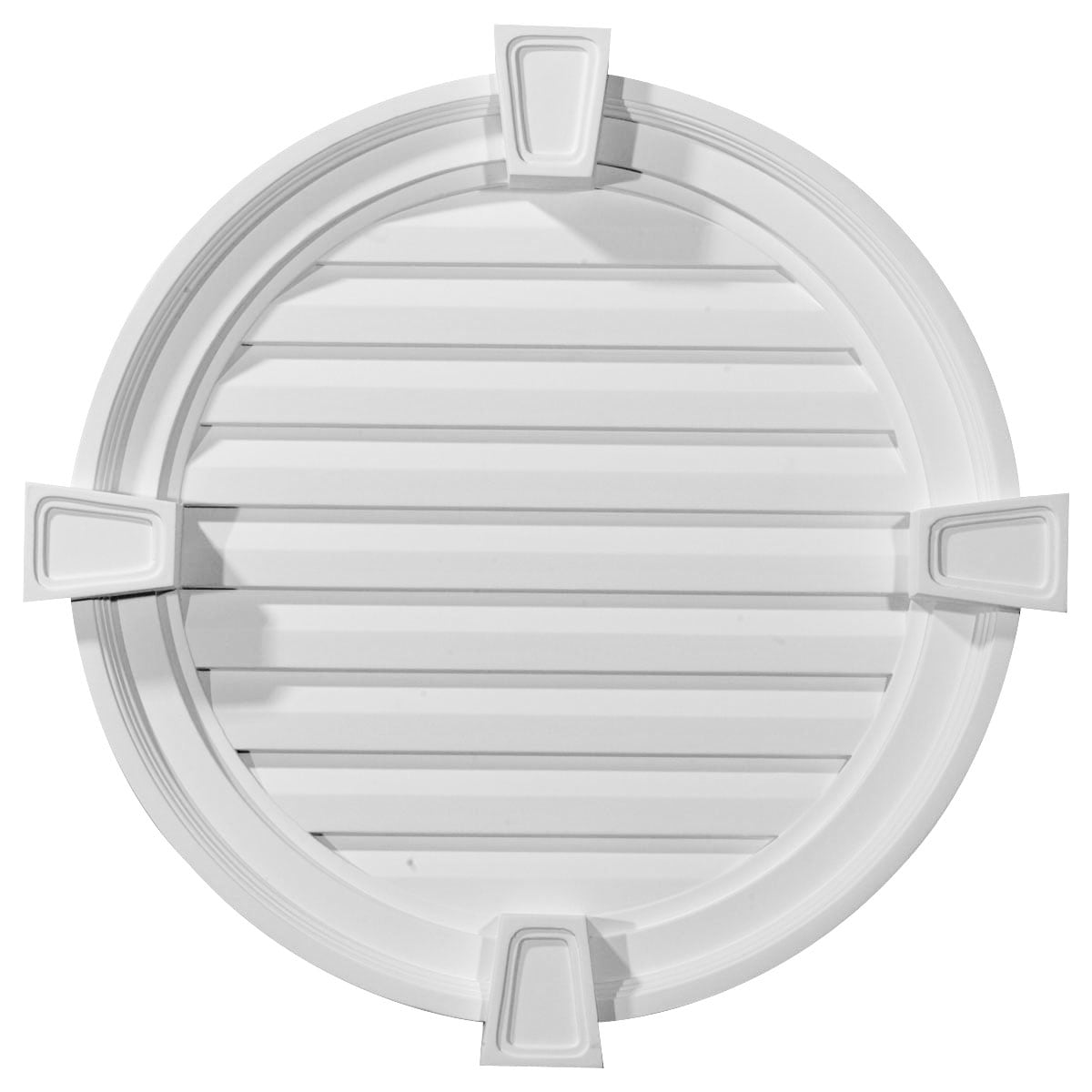 Ekena Millwork GVRO22FK 20.0-Inches x 20.0-Inches White Round Urethane Gable Louver Vent