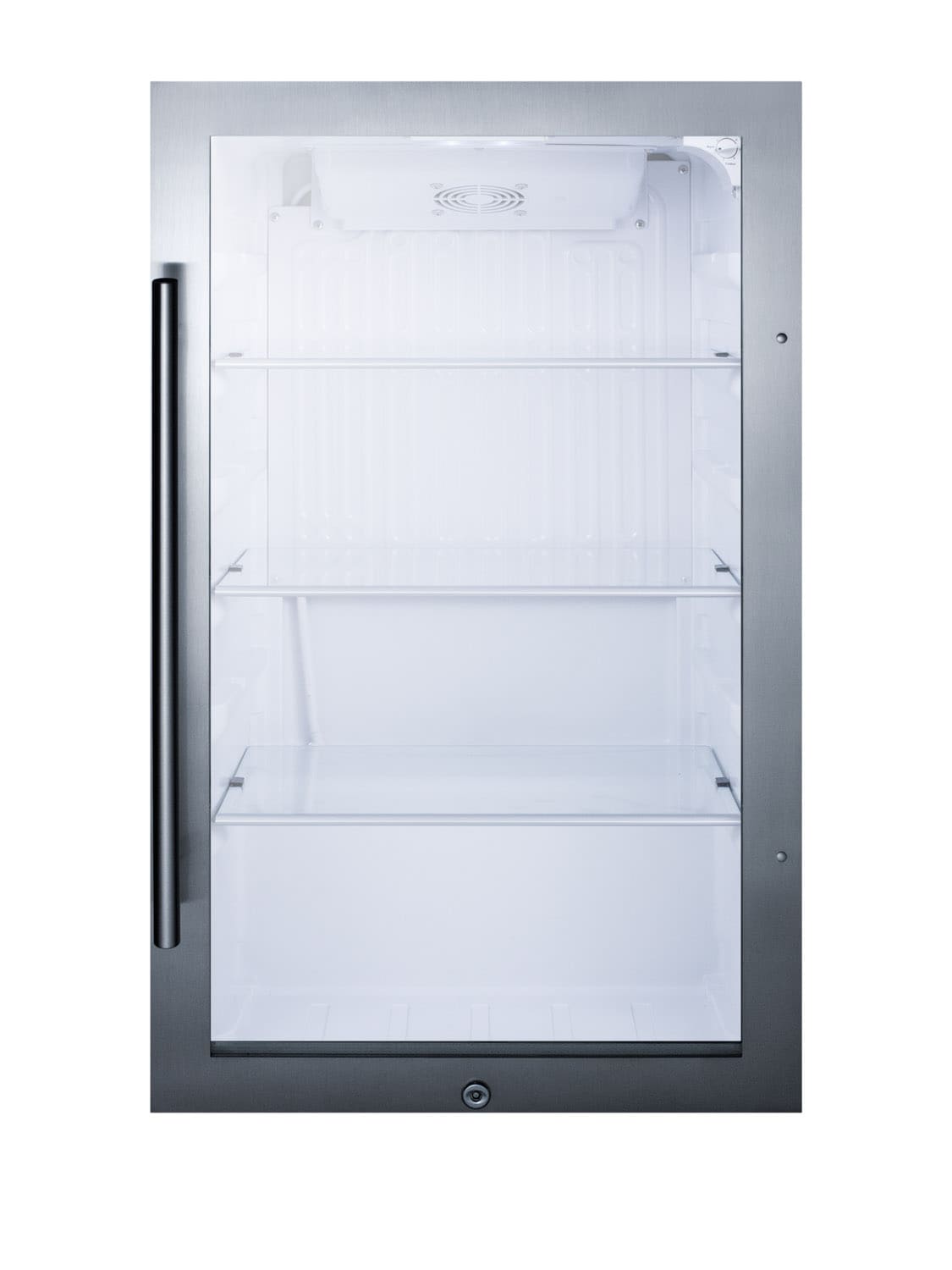 Summit Appliance 5.8-cu ft Counter-Depth Undercounter Mini Fridge Freezer Compartment (Stainless Steel Doors and Black Cabinet) | BRF36FD