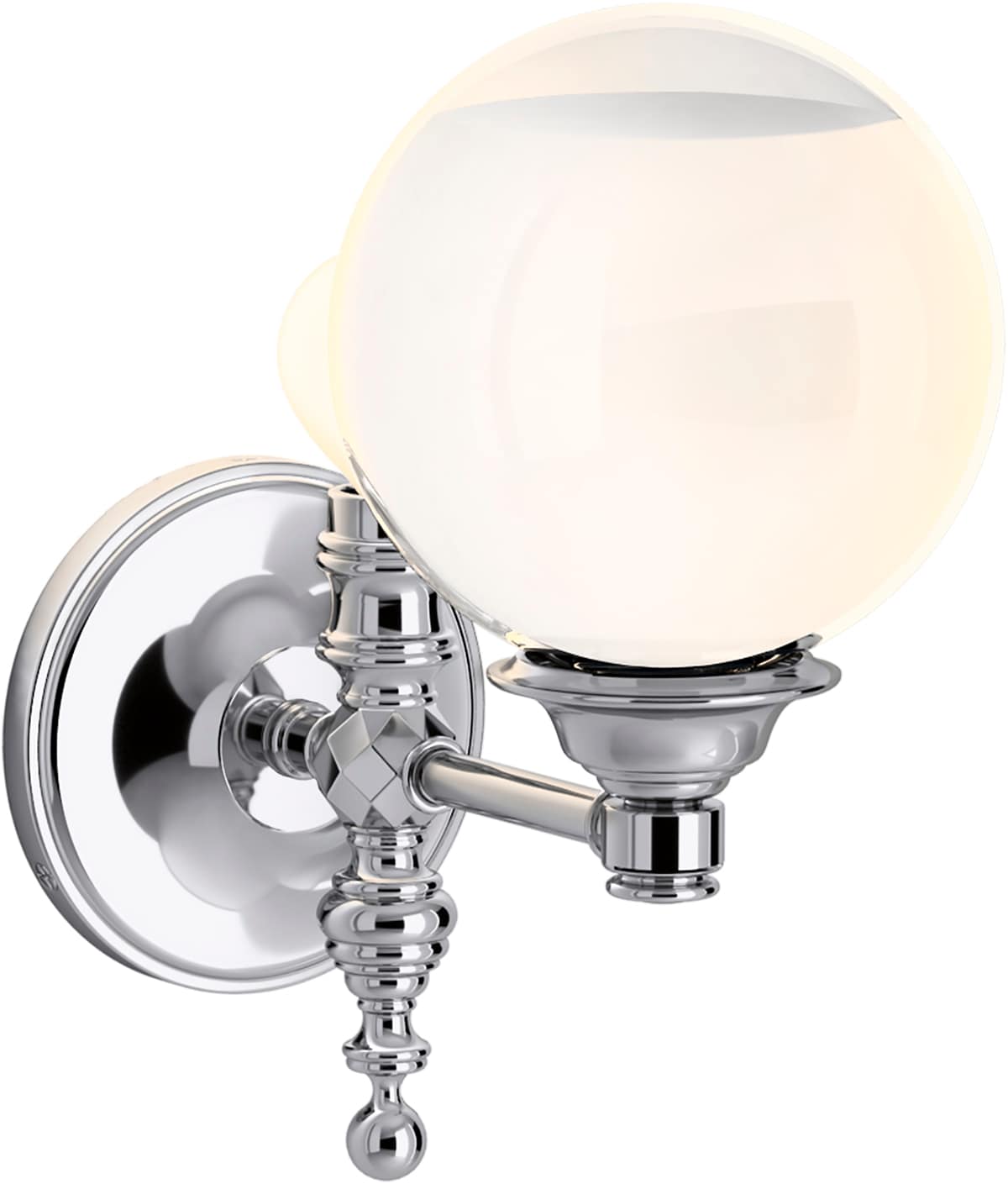 KOHLER Damask 1-Light Polished Chrome Sconce