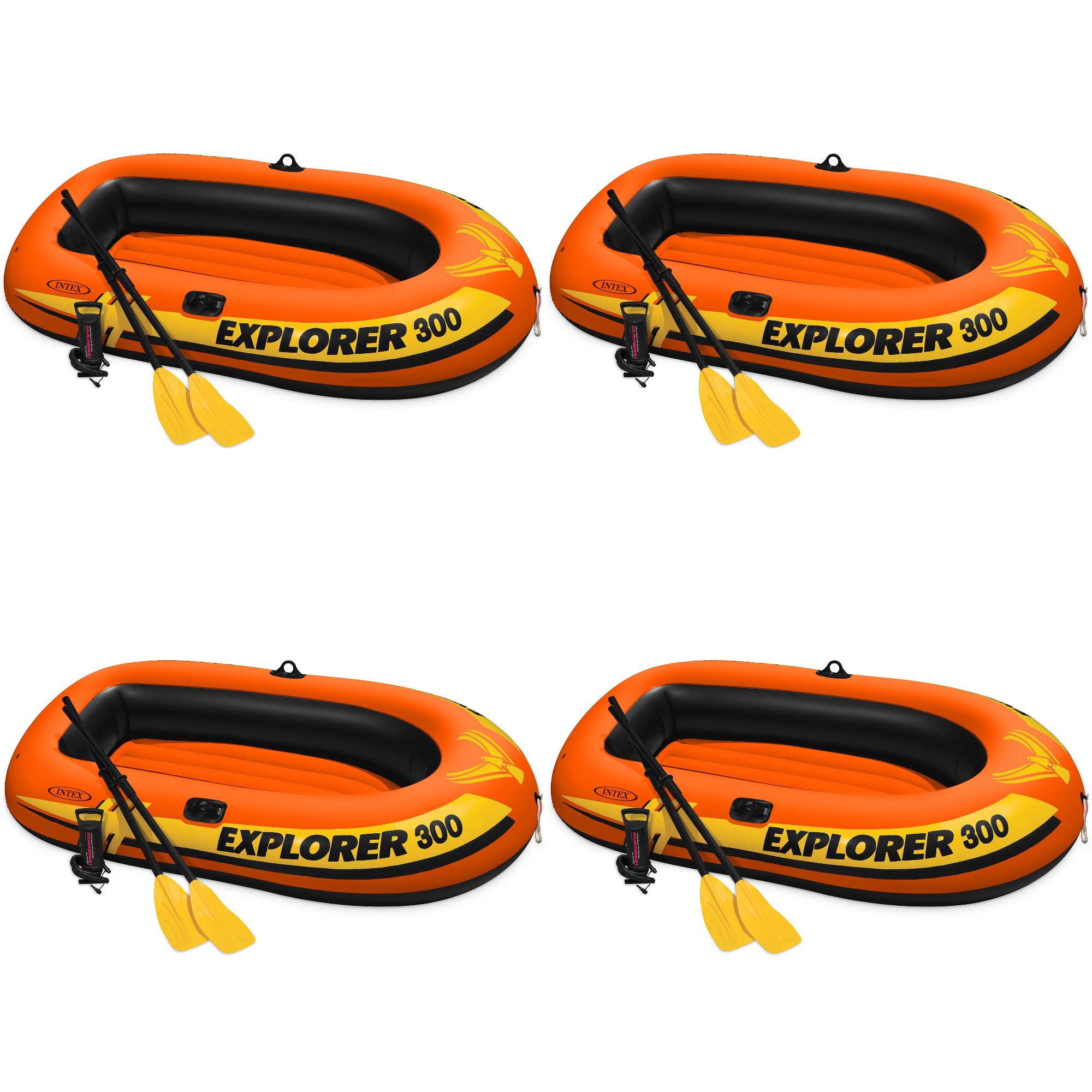 Intex 175474 83-Inches x 46-Inches Orange Inflatable raft 4 -Pack