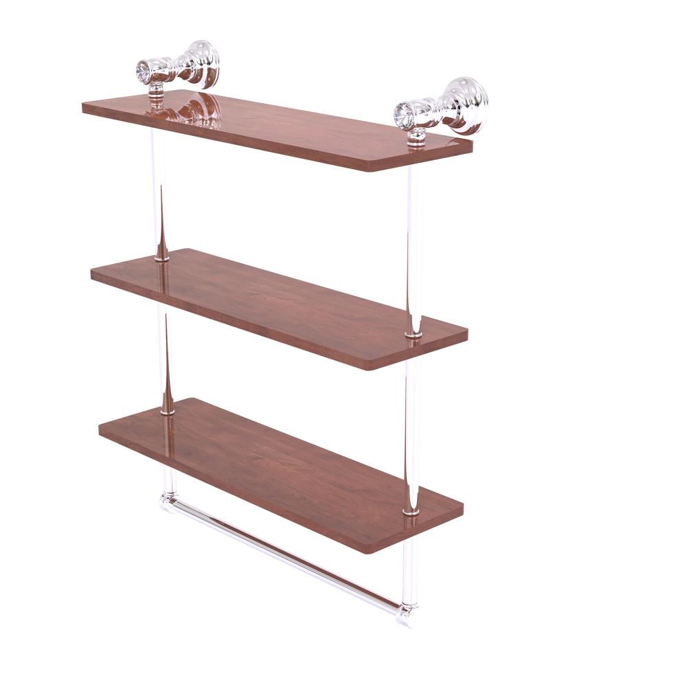 Allied Brass CC-5-16-TB-IRW-PC Carolina Crystal Polished Chrome 3 -Tier Wall mount Bathroom Shelf ( 16-in x 19.7-in x 5-in )