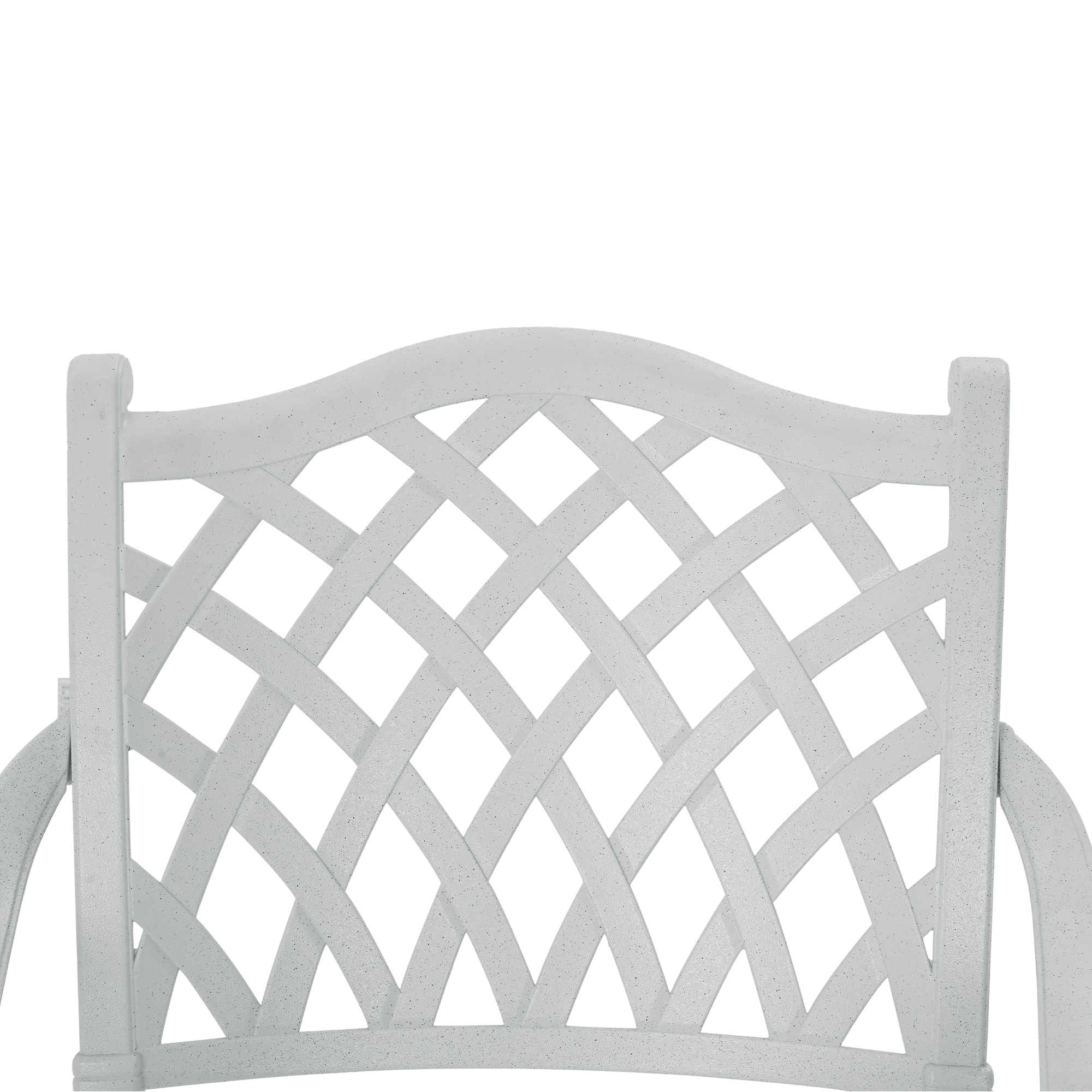 White Cast Aluminum Outdoor Dining Arm Chair Set
