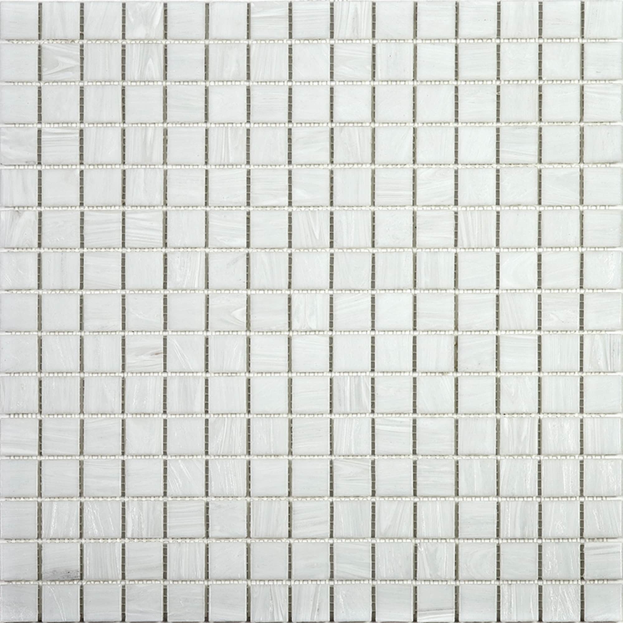 Apollo Tile APLST88WH107A Celestial White Dove 12-in x 12-in Glossy Glass Patterned Mosaic Floor and Wall Tile (20-sq. ft/ Carton)