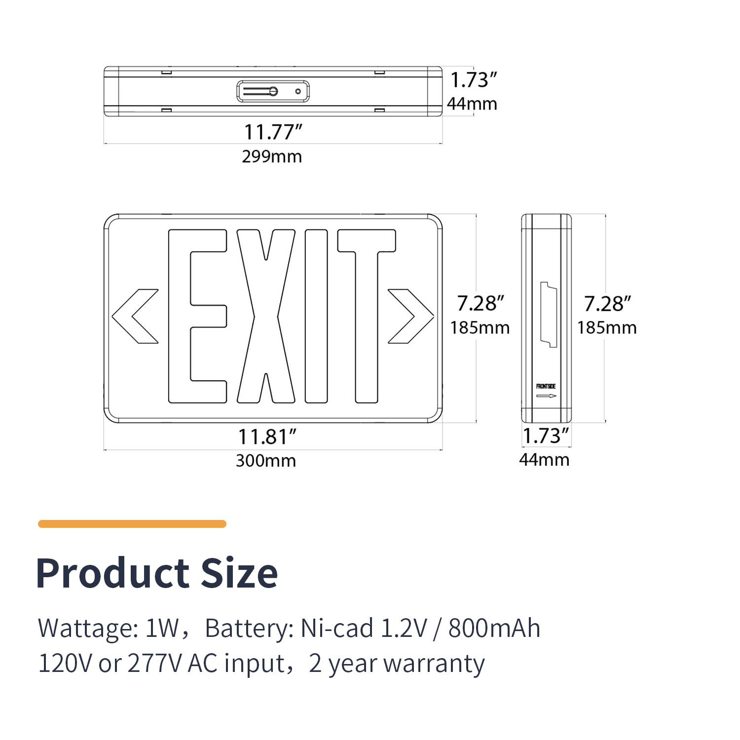 LED One LOC-EXIT-1WRLW Emergency-Exit-Lighting - View #5
