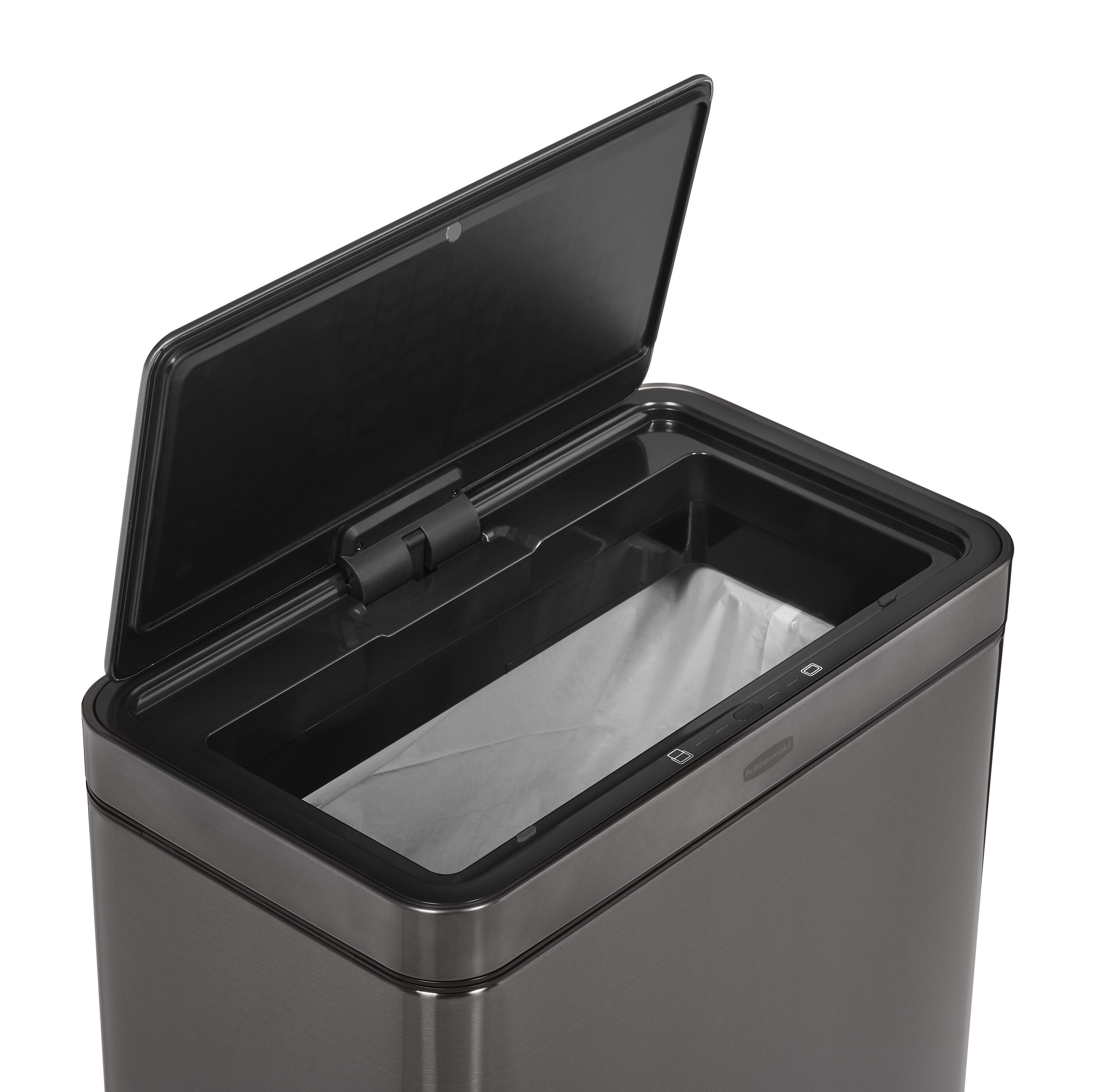 Rubbermaid 12 Gallon Stainless Steel Metal Front Step On Touchless Waste  Basket Garbage Bin Trash Can For Kitchen Bathroom Bedroom, Charcoal : Target