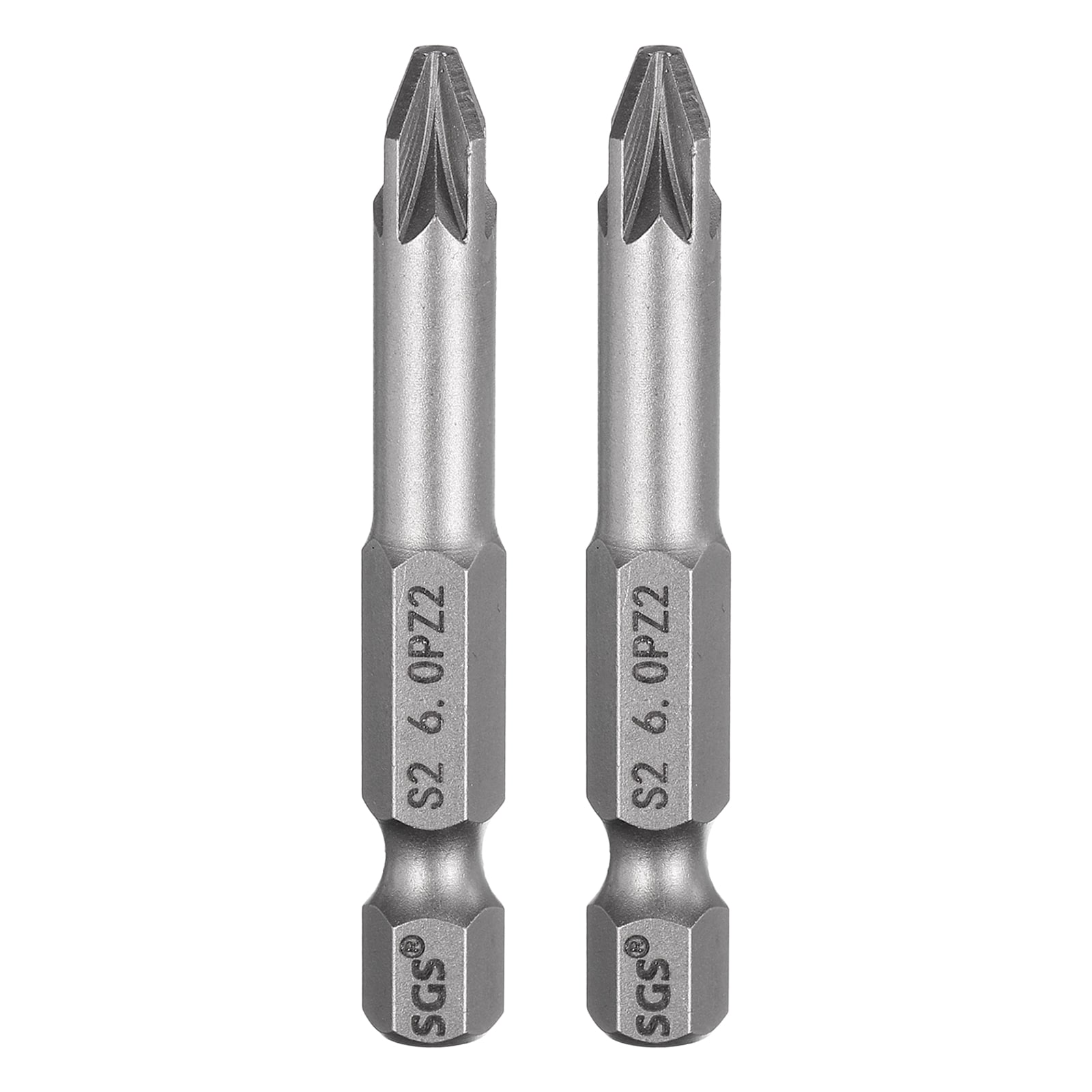 Harfington 2pcs PZ2 Screwdriver Bit 1/4 Inch Hex Shank 50mm/2 Inch Length Magnetic Phillips Slotted Hex Bits S2 Steel Screw Driver Bit Industrial Grade Electric Hexagon Drill Bits #S26030900UX3147