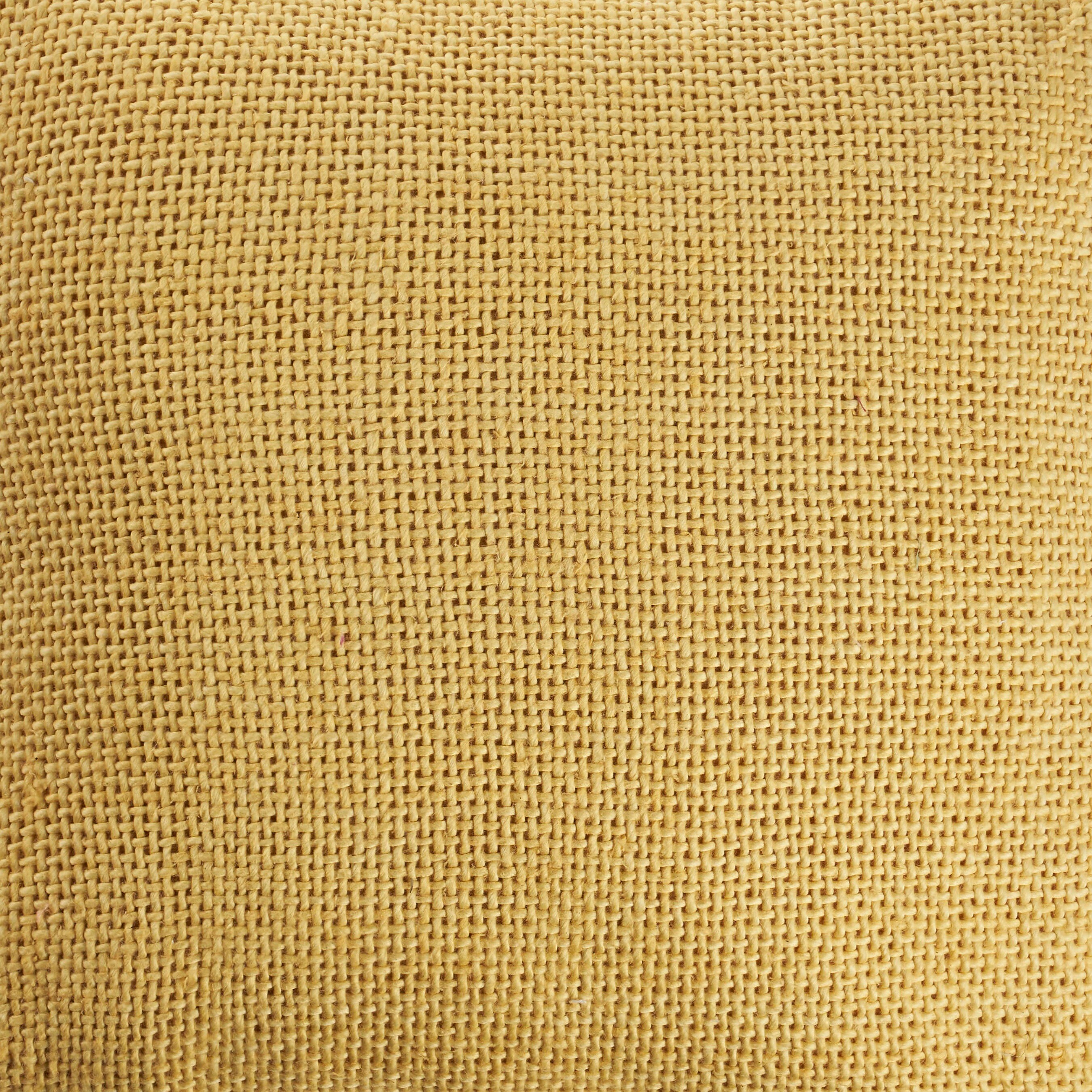 Cream Gold Woven Cotton Square Throw Pillow 18"