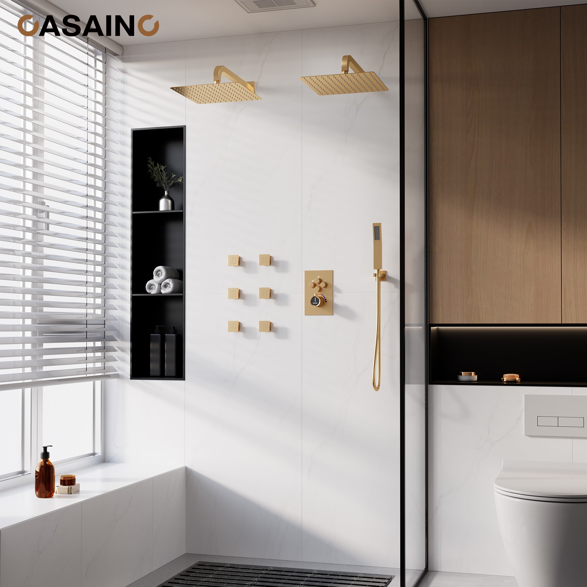 CASAINC CS6228-12BG Showerhead-Bar-Panels - View #2