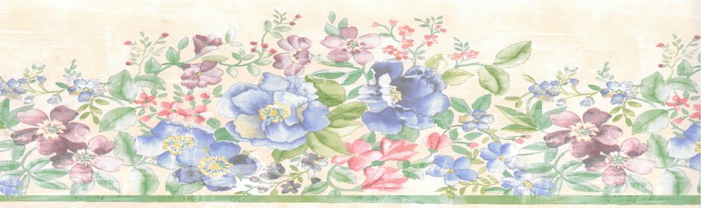 Dundee Deco 7-in Floral Green, Pink, Beige, Blue Flowers, Vines ...