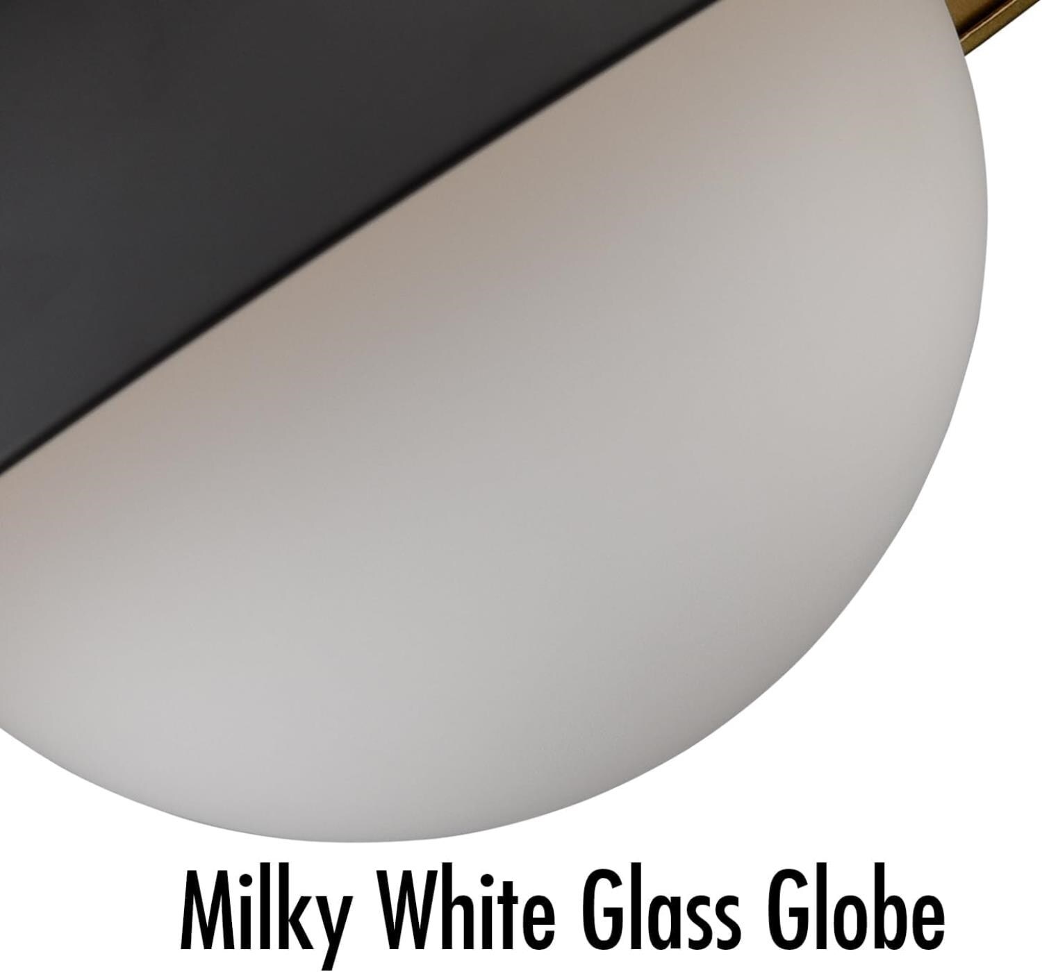 Matte Black and Gold Glass Globe Flush Mount Ceiling Light