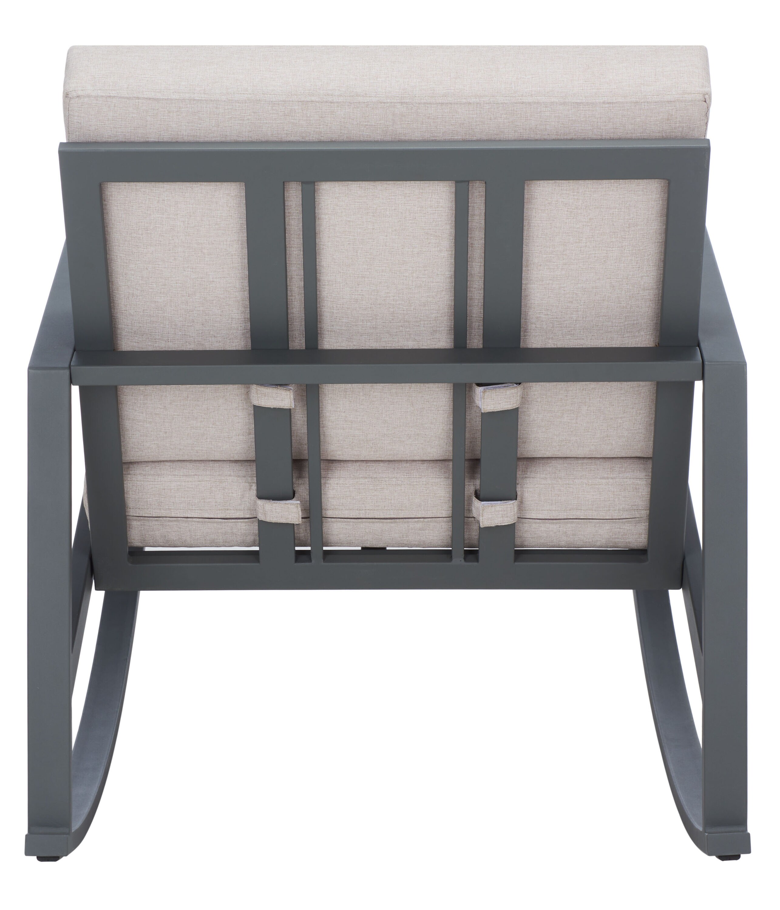 Safavieh Patio Gray Frame Rocking Chair s with Gray Cushioned