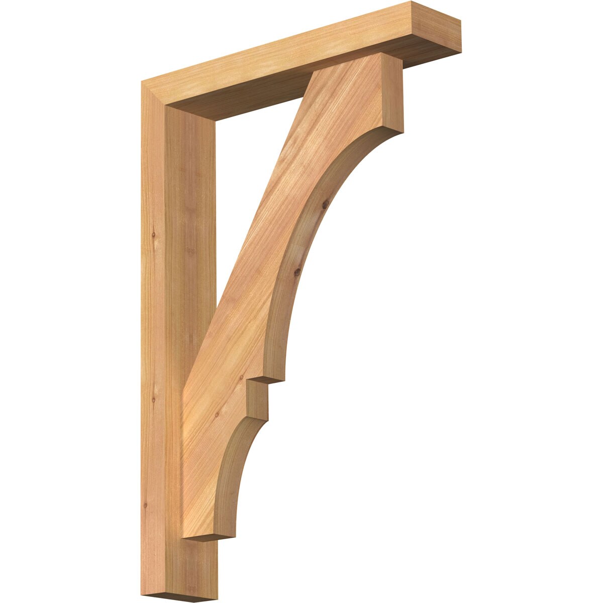 Ekena Millwork 1461910 Balboa Block Smooth Bracket with Offset Brace 3-1/2-in x 16-in x 24-in Western red cedar Brown Wood Standard bracket